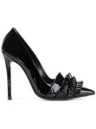 Ermanno Scervino Frill Toe Detail Stiletto Pumps - Black