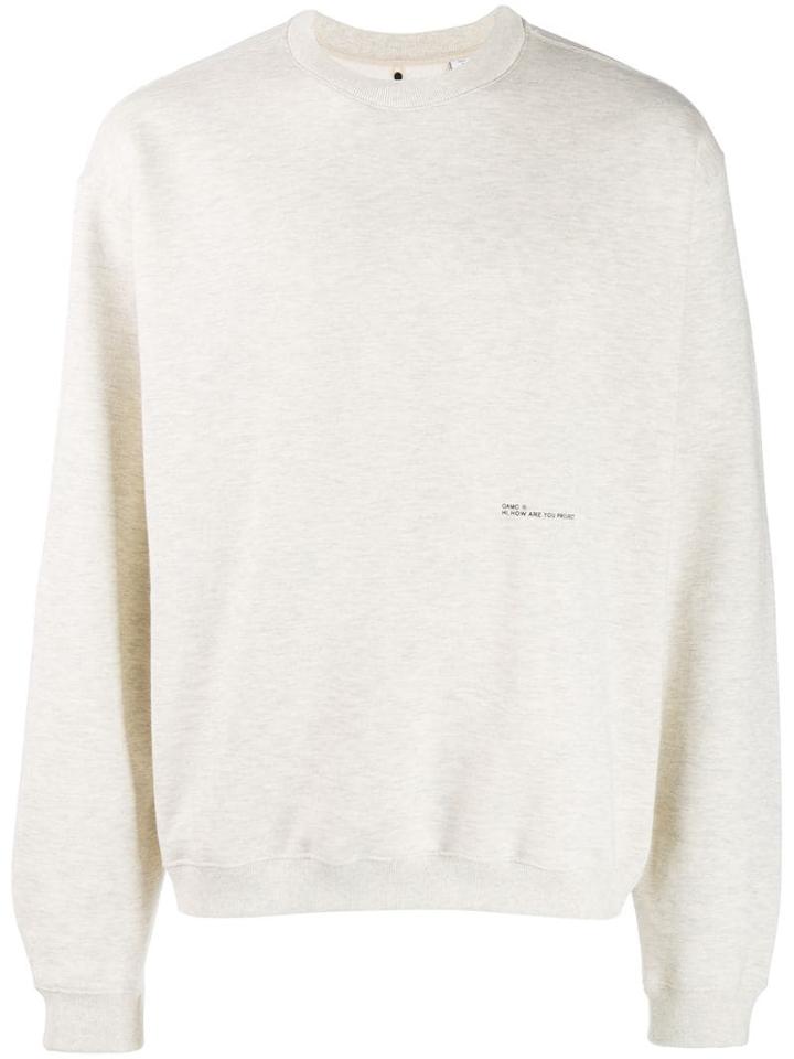 Oamc Printed 'hi' Logo Sweatshirt - Neutrals