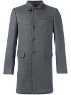 Fay Single Breasted Coat, Men's, Size: Large, Grey, Viscose/virgin Wool