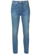 Re/done - Stonewashed Skinny Jeans - Women - Cotton/spandex/elastane - 24, Blue, Cotton/spandex/elastane