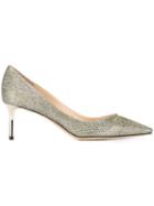 Jimmy Choo Romy 60 Pumps, Women's, Size: 37.5, Grey, Lurex/leather
