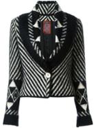 John Galliano Vintage Patterned Knit Jacket, Women's, Size: Medium, Black