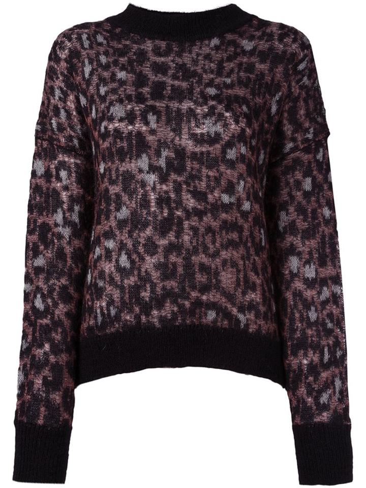 Isabel Marant Leopard Print Jumper, Women's, Size: 36, Black, Polyamide/polyester/mohair/wool