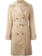 Michael Michael Kors Midi Trench Coat, Women's, Size: 0, Nude/neutrals, Cotton/polyester/acetate