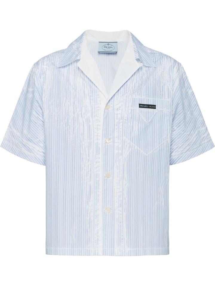 Prada Striped Bowling Shirt - Blue