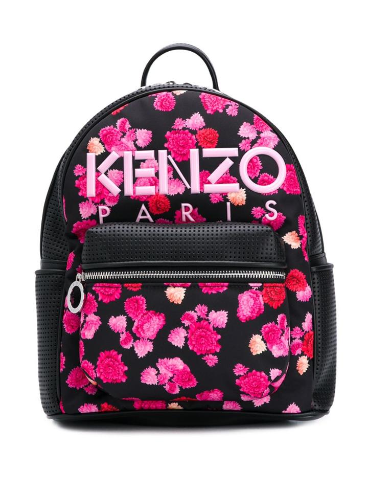 Kenzo Floral Print Backpack - Black