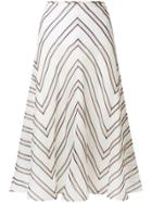 Fendi Striped A-line Skirt - White
