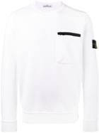 Stone Island - Zipped Pocket Sweatshirt - Men - Cotton - S, White, Cotton