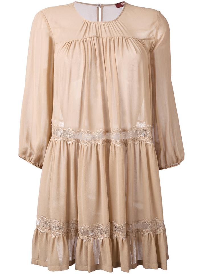 Max Mara Studio - Pleated Top - Women - Silk/polyamide - 42, Nude/neutrals, Silk/polyamide