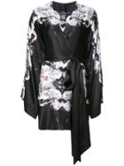 Thomas Wylde Floral Kimono-style Dress - Black