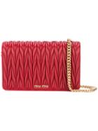 Miu Miu Quilted Crossbody Bag, Women's, Red, Leather