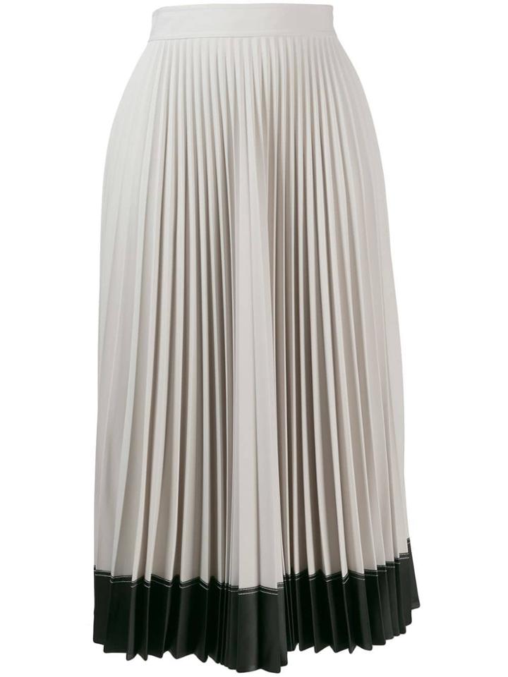 Givenchy Contrast Hem Pleated Skirt - Grey