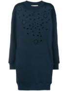 See By Chloé Floral Embroidered Sweater Dress - Blue