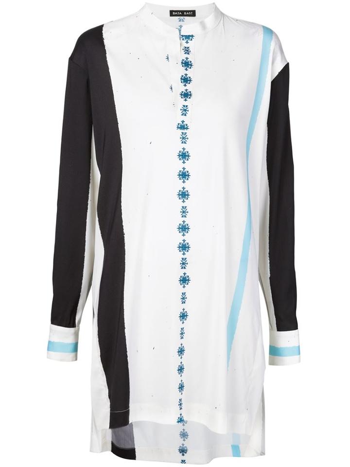 Baja East Tunic Blouse, Women's, Size: 2, White, Nylon/polyurethane/wool