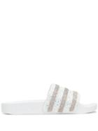 Adidas Adilette Glitter Slides - White