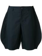 Comme Des Garçons Shirt Oversized Raw-hem Shorts - Blue