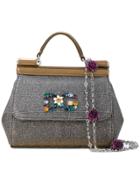 Dolce & Gabbana Jewelled Logo Shoulder Bag - Metallic