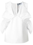Msgm Ruffled Detail Tank, Women's, Size: 44, White, Polyester/spandex/elastane/viscose