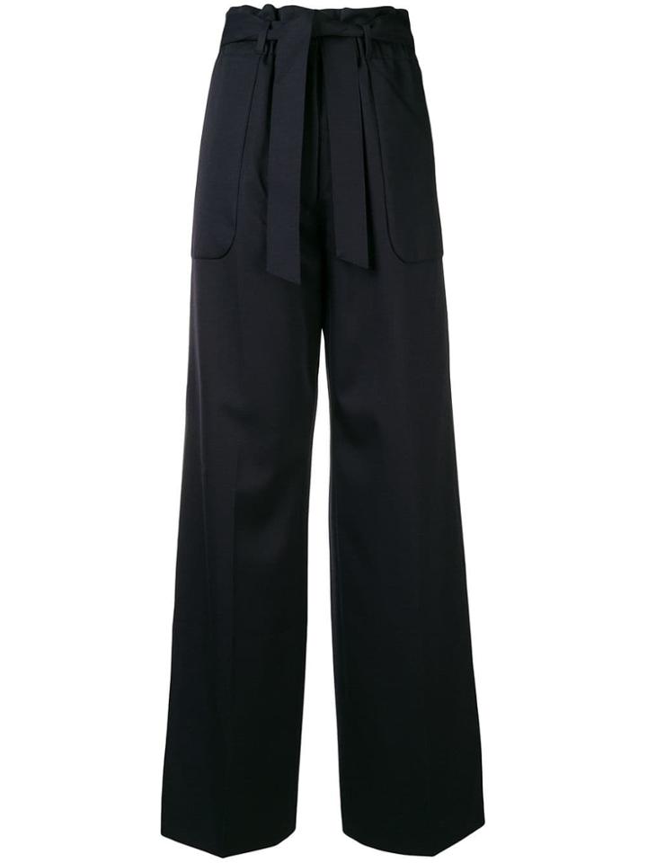 Jil Sander Tie Waist Palazzo Pants - Blue