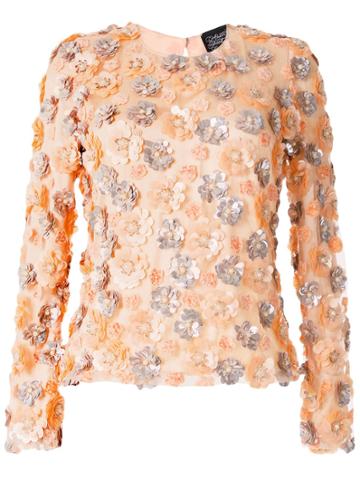 Alison Brett Flower-embellished Round-neck Top - Pink
