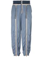 Chloé Zipped Trackpants, Women's, Size: 38, Blue, Acetate/silk/viscose/spandex/elastane