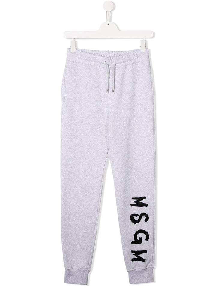 Msgm Kids Logo Track Pants - Grey