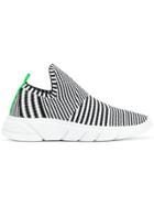 Kendall+kylie Striped Knitted Sneakers - Black