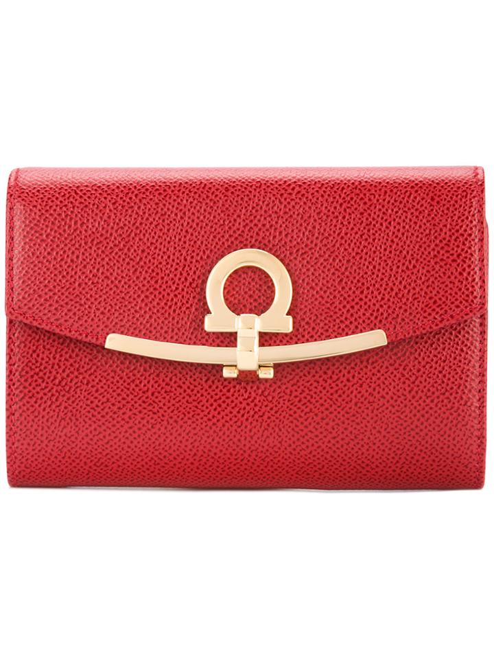Salvatore Ferragamo Gancini Clip French Wallet - Red