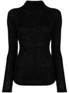 Majestic Filatures Turtleneck Fitted Sweater - Black