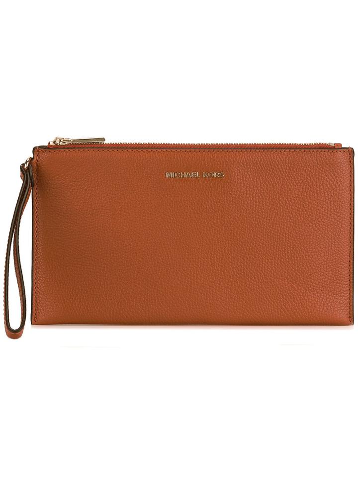 Michael Michael Kors Mercer Clutch, Women's, Yellow/orange, Leather