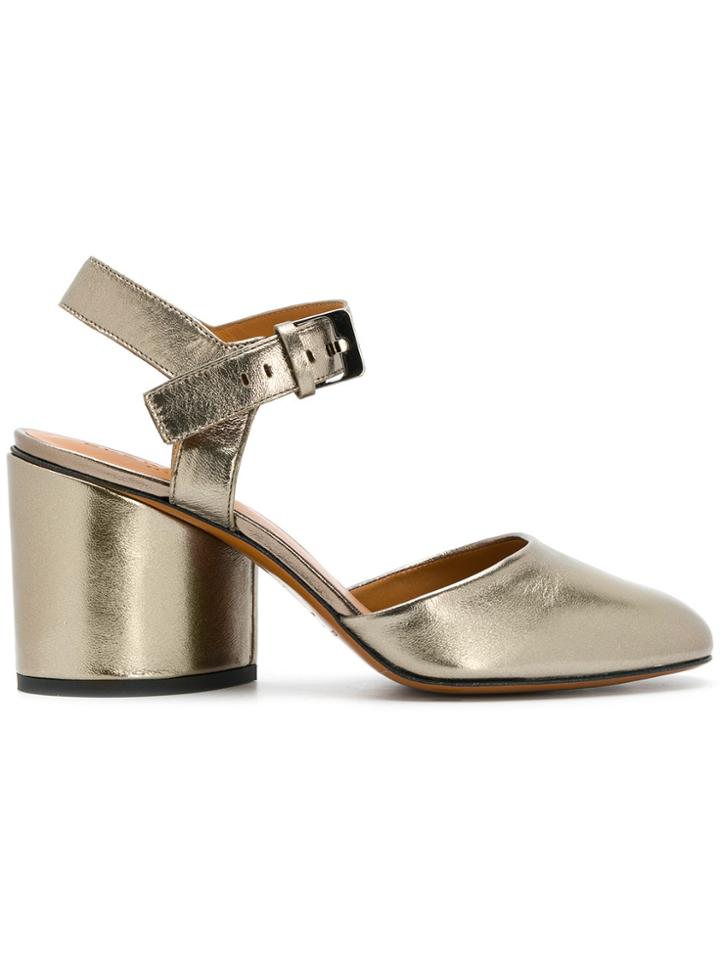 Robert Clergerie Kaby Block Heel Sandals - Metallic