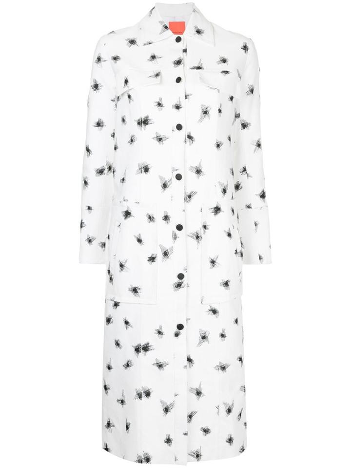 Manning Cartell Spot Embroidered Fitted Coat - White