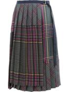 Sacai Tartan Pleated Skirt - Grey
