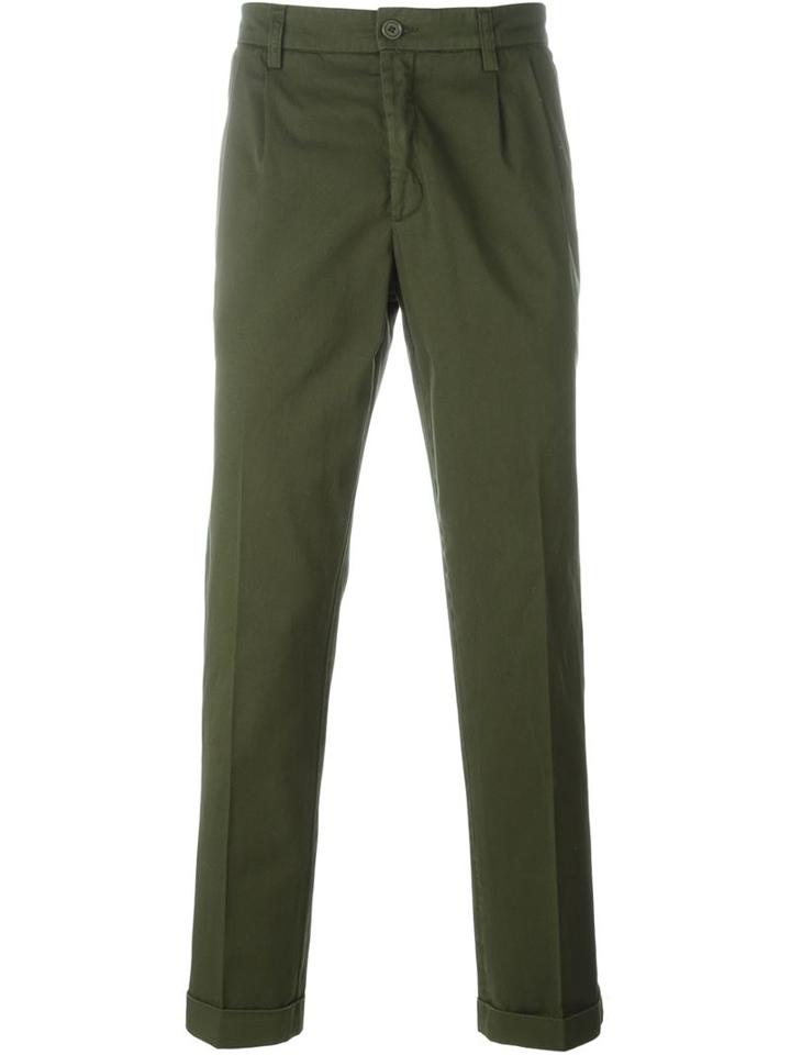 Aspesi Straight Leg Trousers, Men's, Size: 52, Green, Cotton