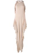 Philosophy Di Lorenzo Serafini - Ruffled Open Back Dress - Women - Viscose - 42, Pink/purple, Viscose