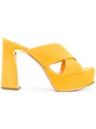 Sebastian Cross Strap Platform Sandals - Yellow & Orange