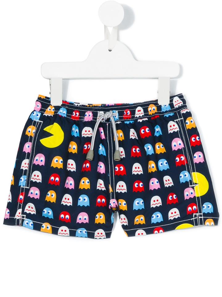 Mc2 Saint Barth Kids - Hungry Pac-man Shorts - Kids - Polyamide/polyester/spandex/elastane - 4 Yrs, Toddler Boy's, Blue