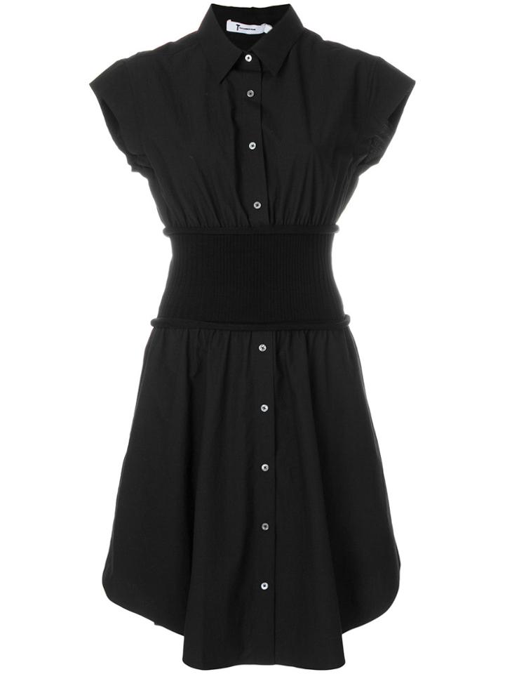 T By Alexander Wang Flared Shirt Dress - Black