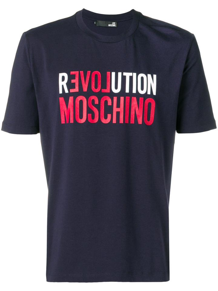 Love Moschino Revolution Logo T-shirt - Blue