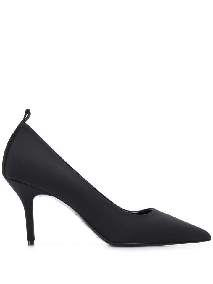 Karl Lagerfeld Karl X Carine Satin Pumps - Black