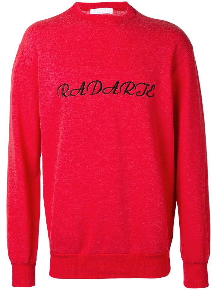 Rodarte - Embroidered Oversized Sweater - Unisex - Cotton/polyester - M, Red, Cotton/polyester