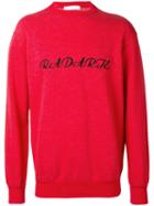 Rodarte - Embroidered Oversized Sweater - Unisex - Cotton/polyester - M, Red, Cotton/polyester