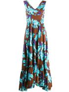 P.a.r.o.s.h. Floral Print Maxi Dress - Brown