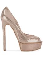 Casadei Metallic Platform Pumps - Gold