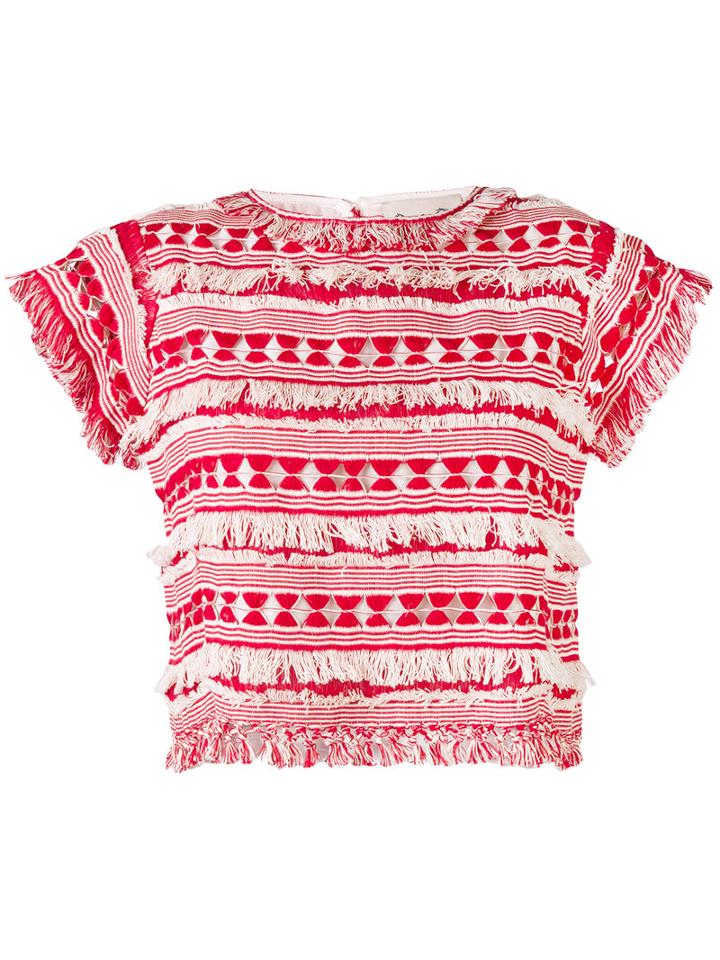 Sea - Woven Tassel Top - Women - Silk/cotton - S, Red, Silk/cotton