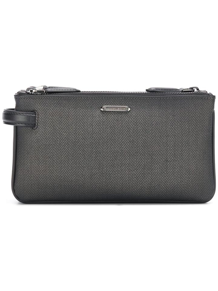 Ermenegildo Zegna Triple-zip Pouch Bag - Grey