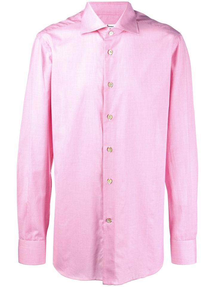 Kiton Micro Check Shirt - Pink