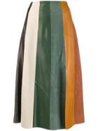 Salvatore Ferragamo A-line Stripe Midi Skirt - Green