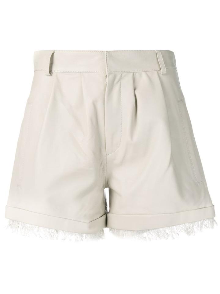Federica Tosi Fray-trimmed Shorts - Neutrals