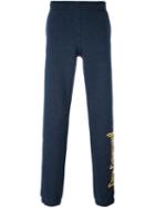 Gosha Rubchinskiy Logo Print Joggers, Men's, Size: Small, Blue, Cotton/viscose/polyester
